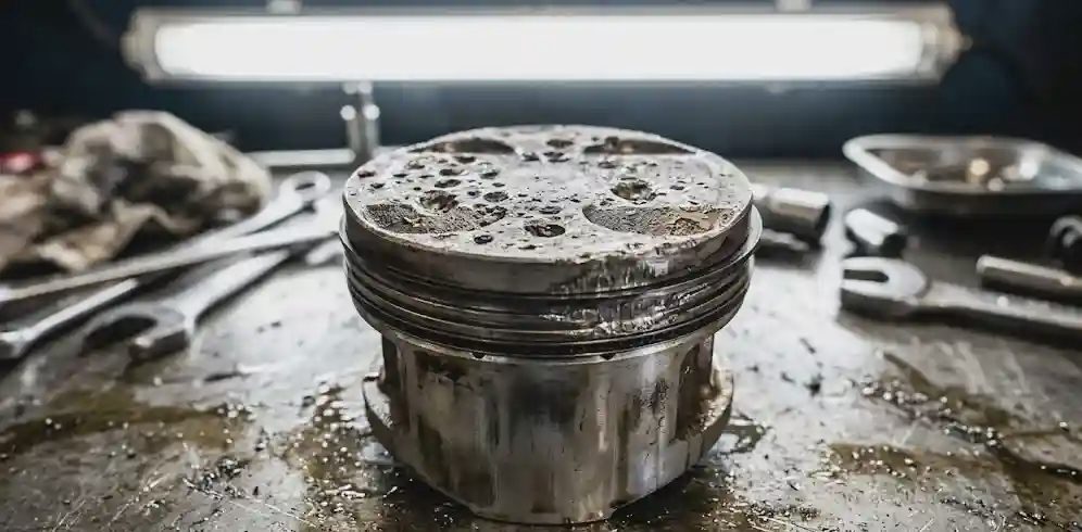 Melted piston resulting from unreliable power setup melted piston from street engine running too much boost without fuel upgrades